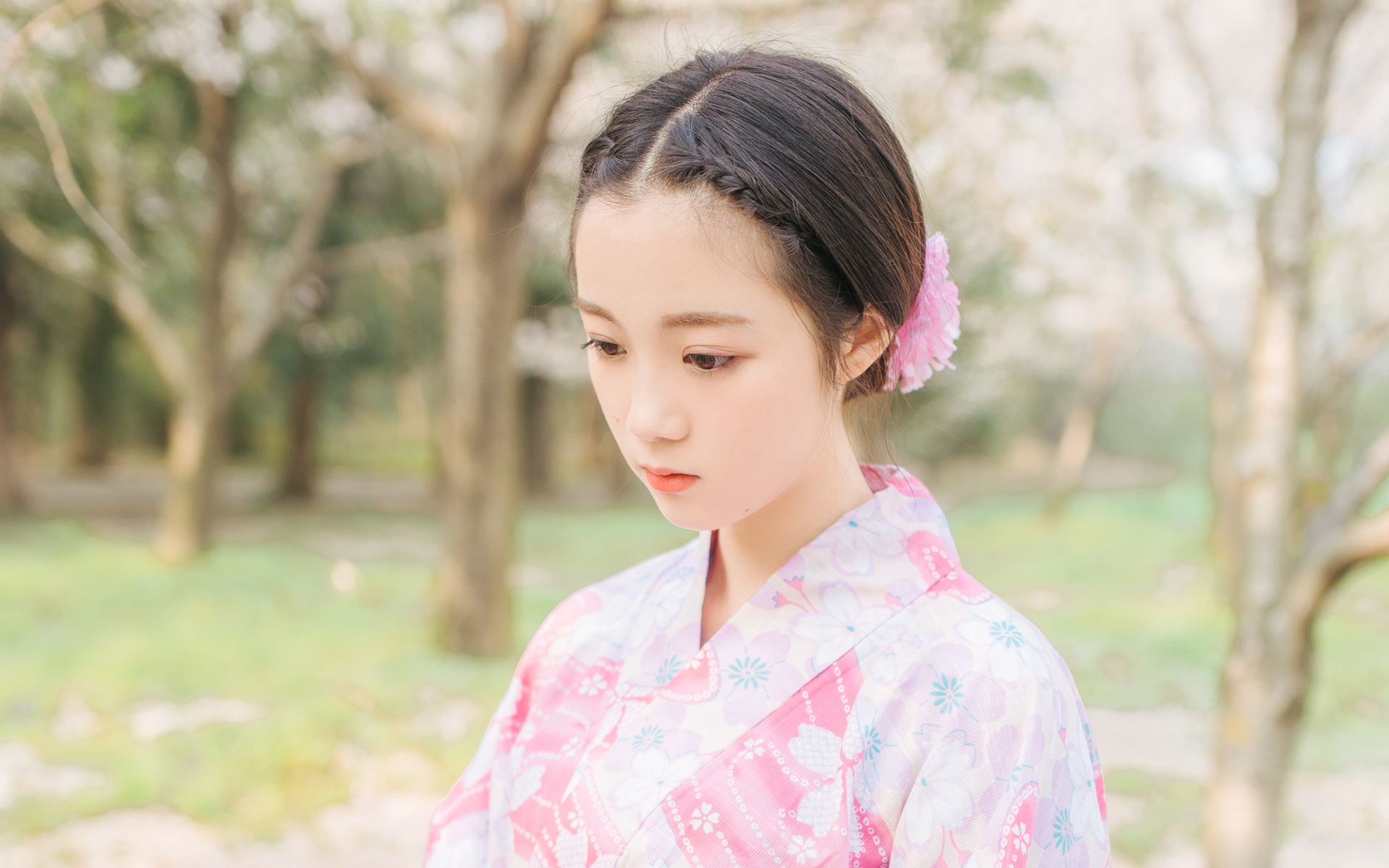 和服美女樱花户外唯美写真
