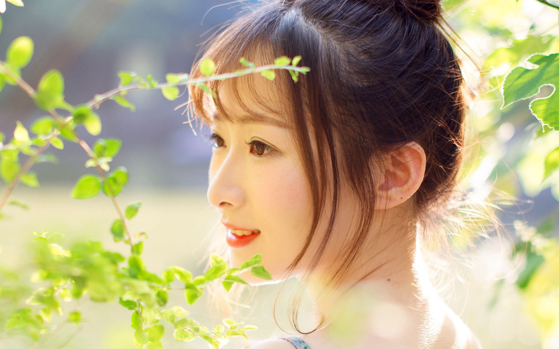 日系少女吊带裙户外小清新写真