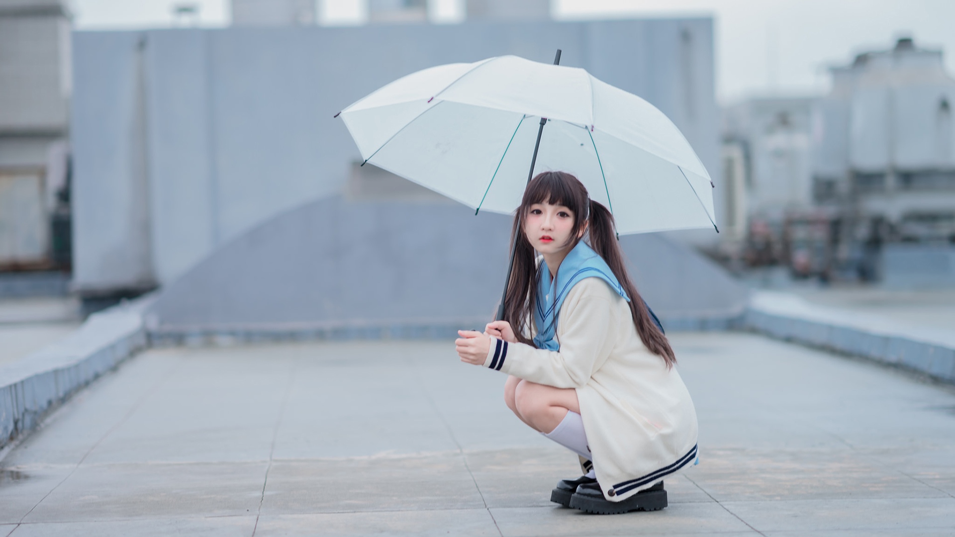 双马尾学生妹清纯写真