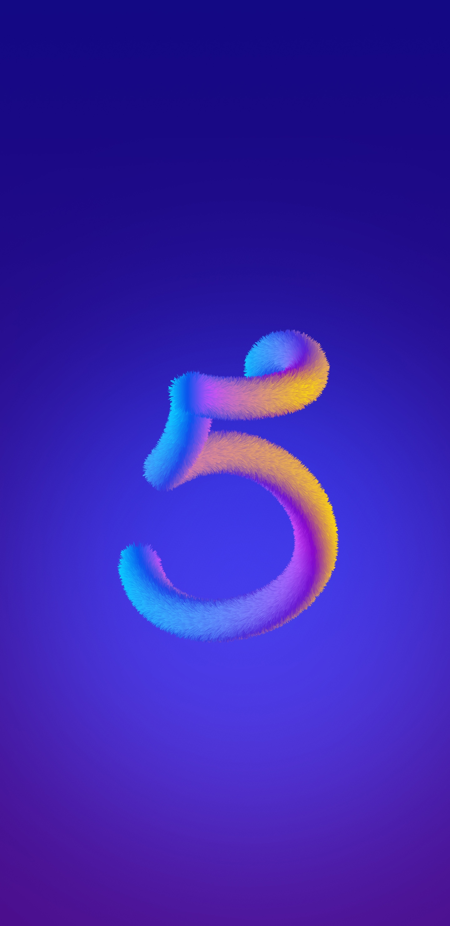  倒计时毛绒质感数字5