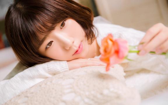 清新短发文艺少女日系写真