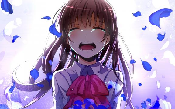 动漫女孩在失声中痛哭