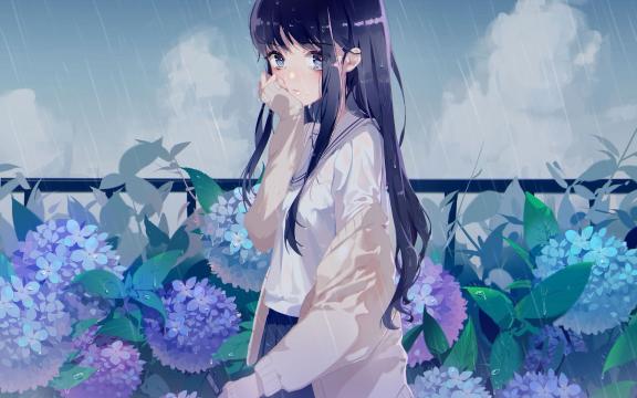 动漫女孩在失声中痛哭