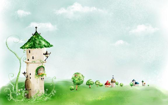 清新淡雅插画背景