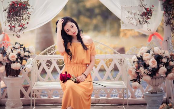 甜美秀气的亚洲美女写真