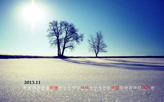 ​2015年11月冬雪日历