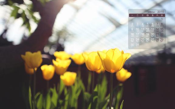 2015年3月绿色护眼日历