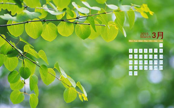 2015年春的到来3月日历