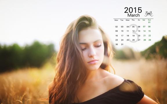2015年3月美女日历