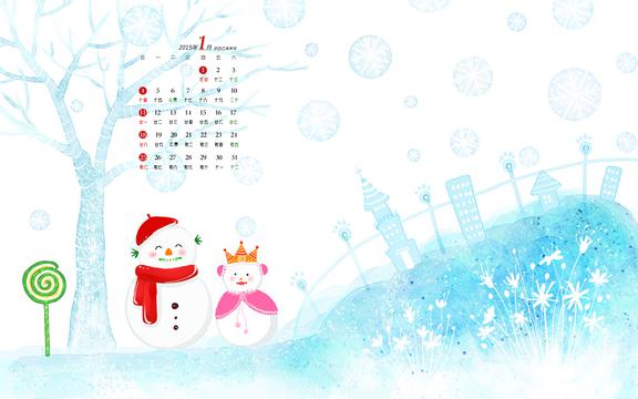 2015年1月唯美雪景日历
