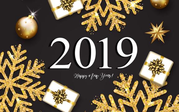 2019新年快乐祝福语英文艺术字