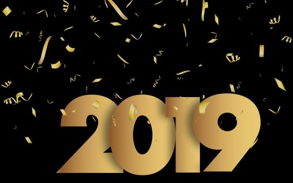 2019猪年数字酷炫风创意图形