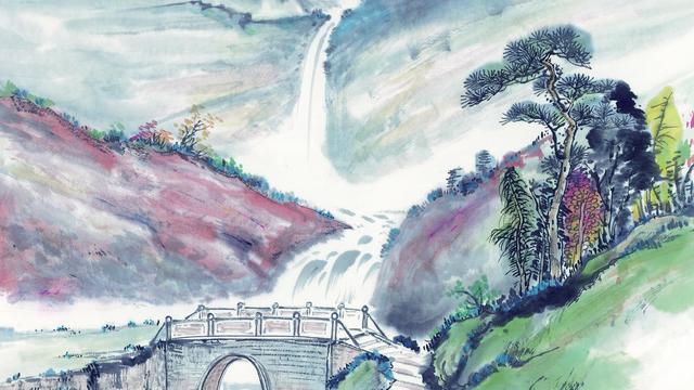 山水水墨山水关情