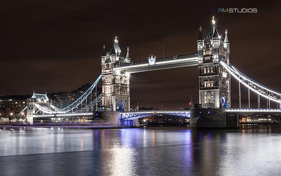 伦敦经典地标夜景风光
