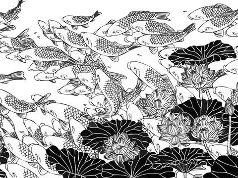 简笔素描荷花