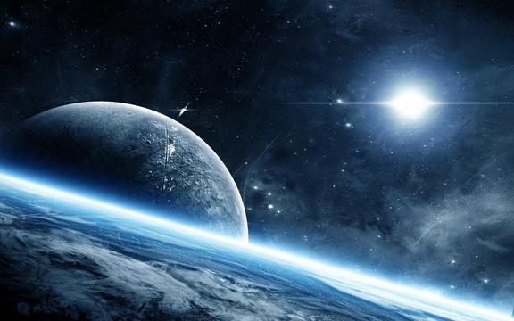 蓝色基调星空
