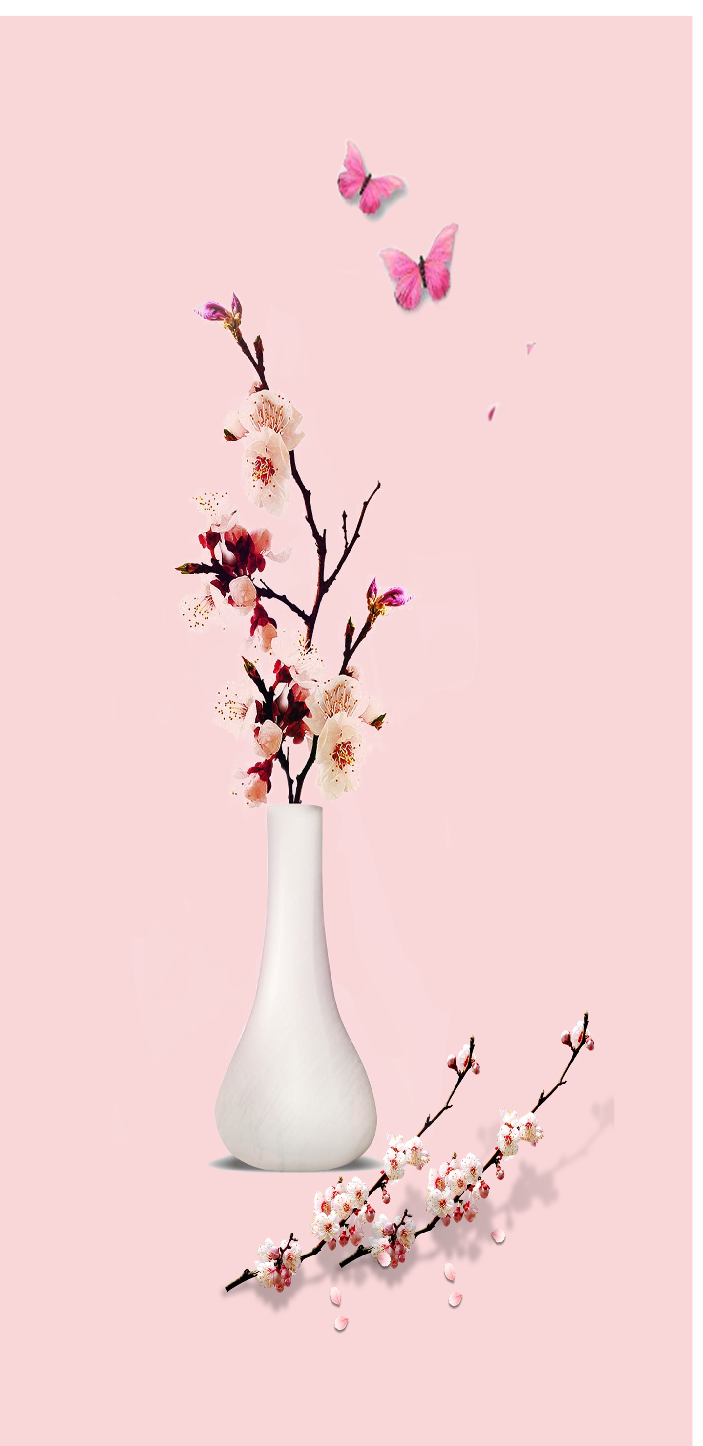 小清新桃花四月你好