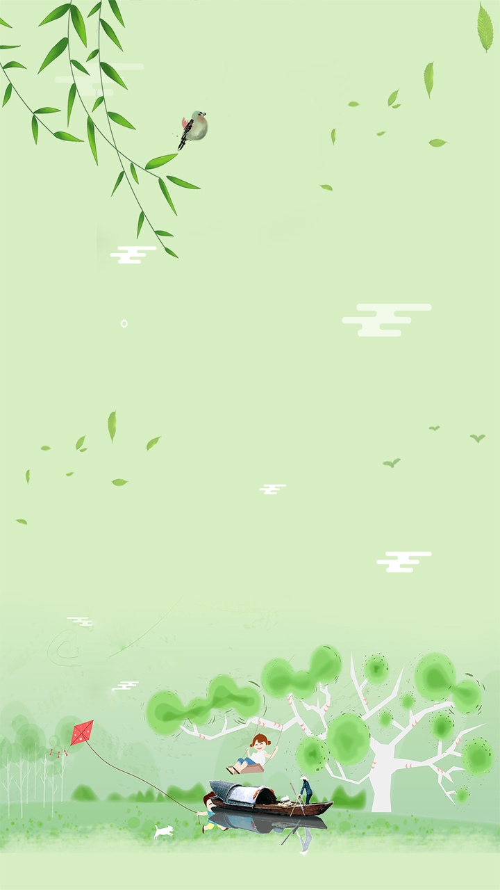 极简四月你好海报