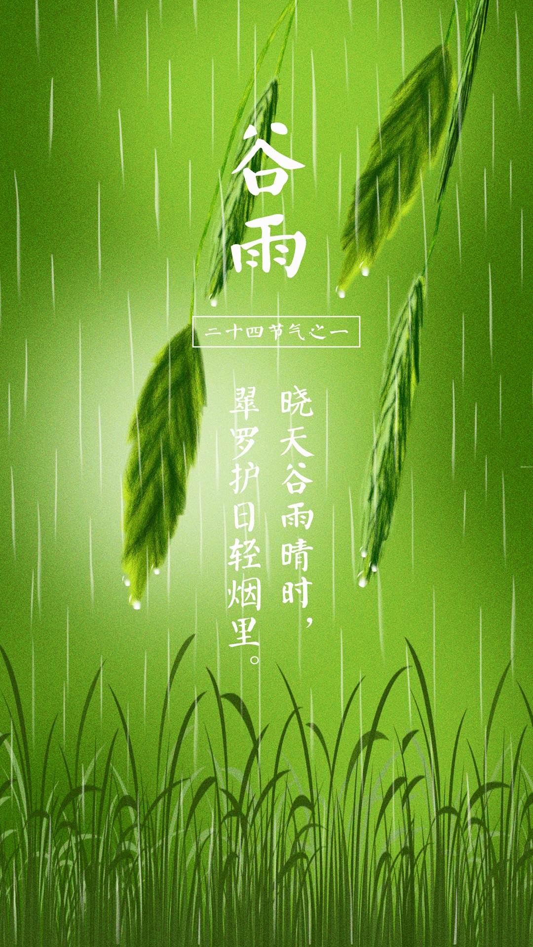绿色小清新谷雨麦穗
