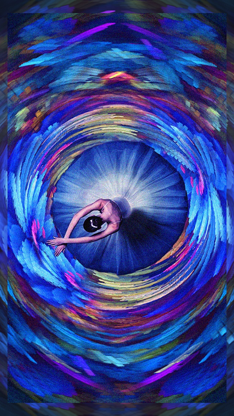 蓝紫色旋涡渐变孔雀