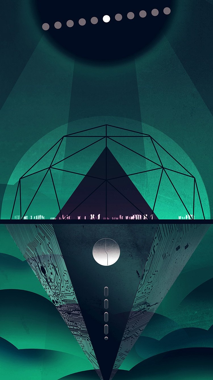金星暗绿色的插画艺术