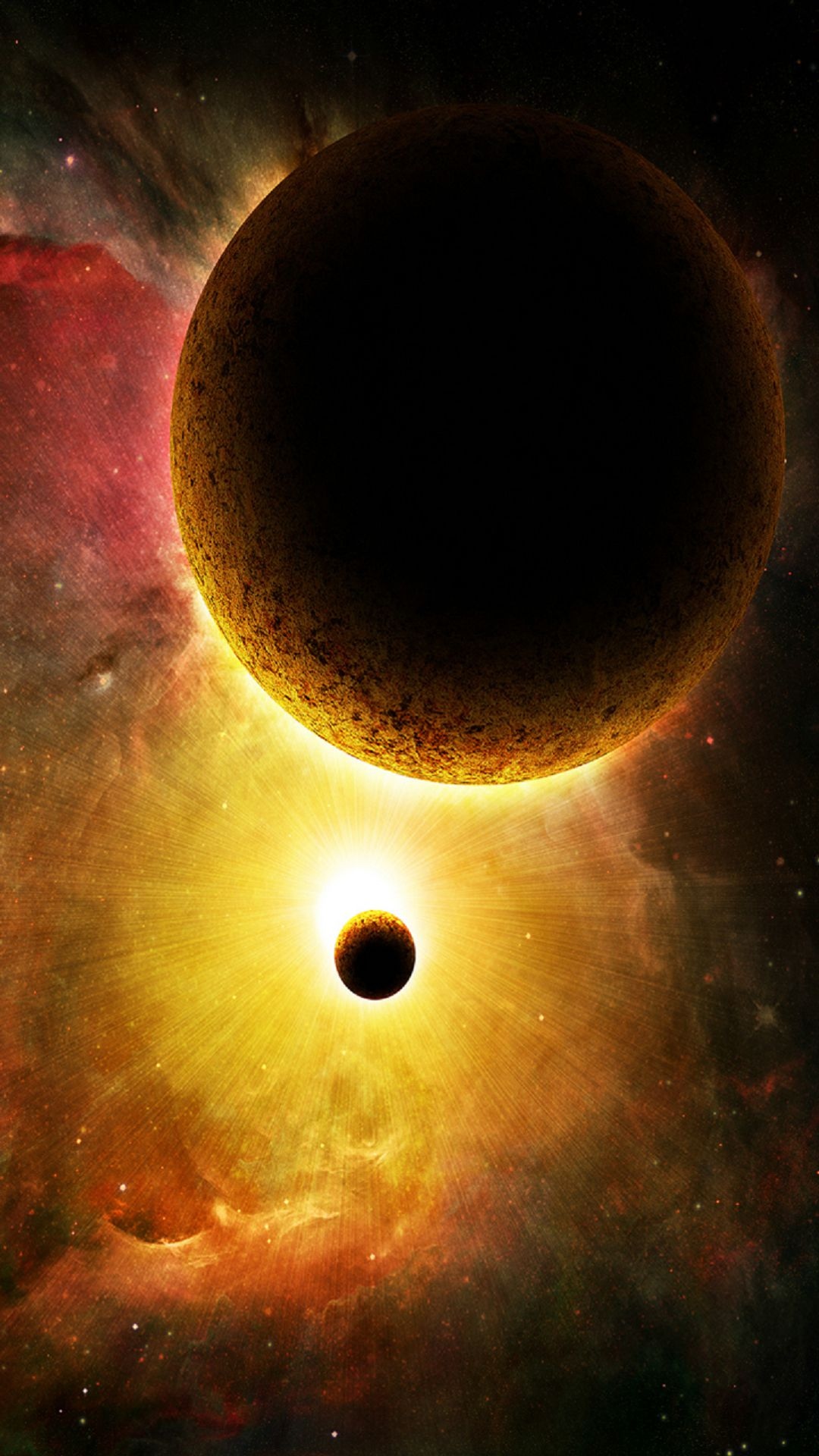 太空中的行星燃烧