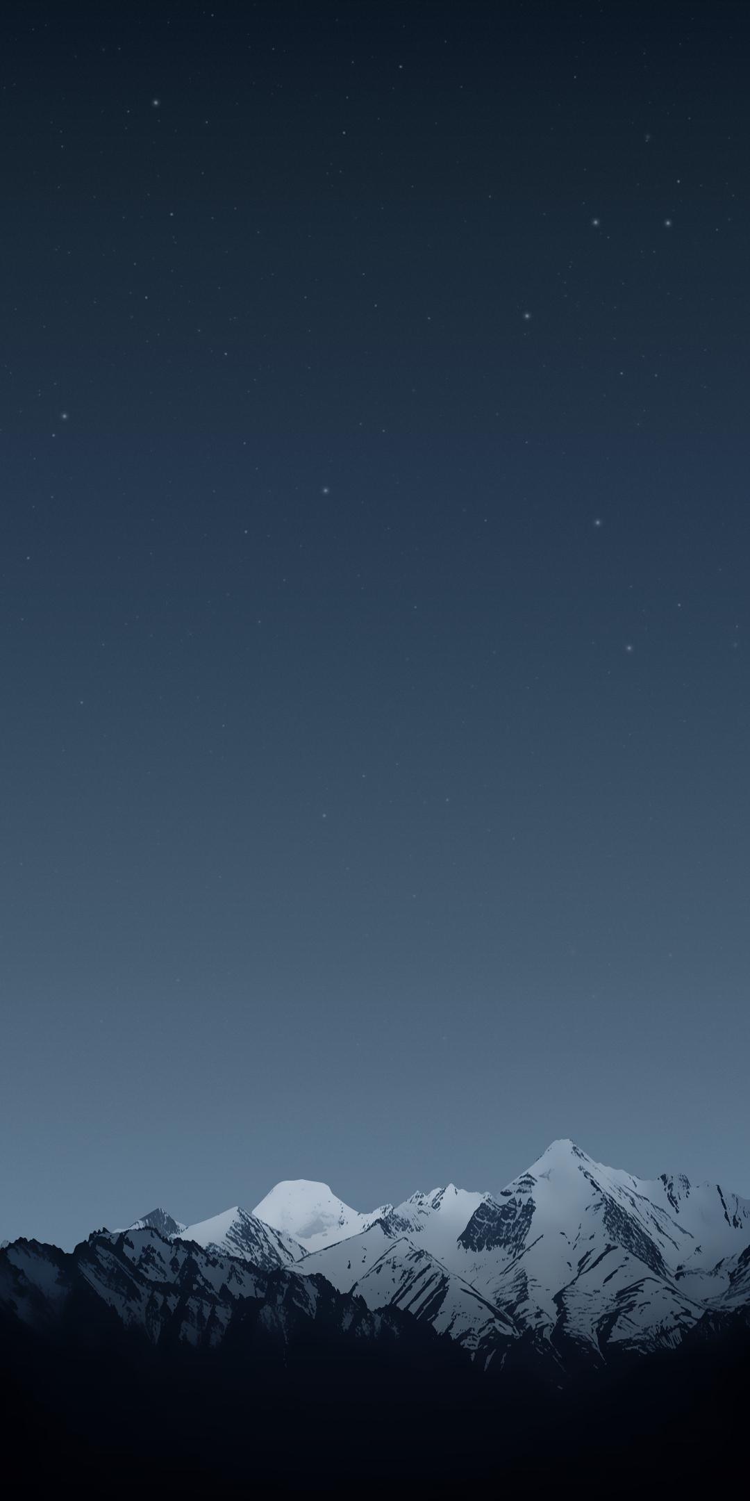 雪山上的星空