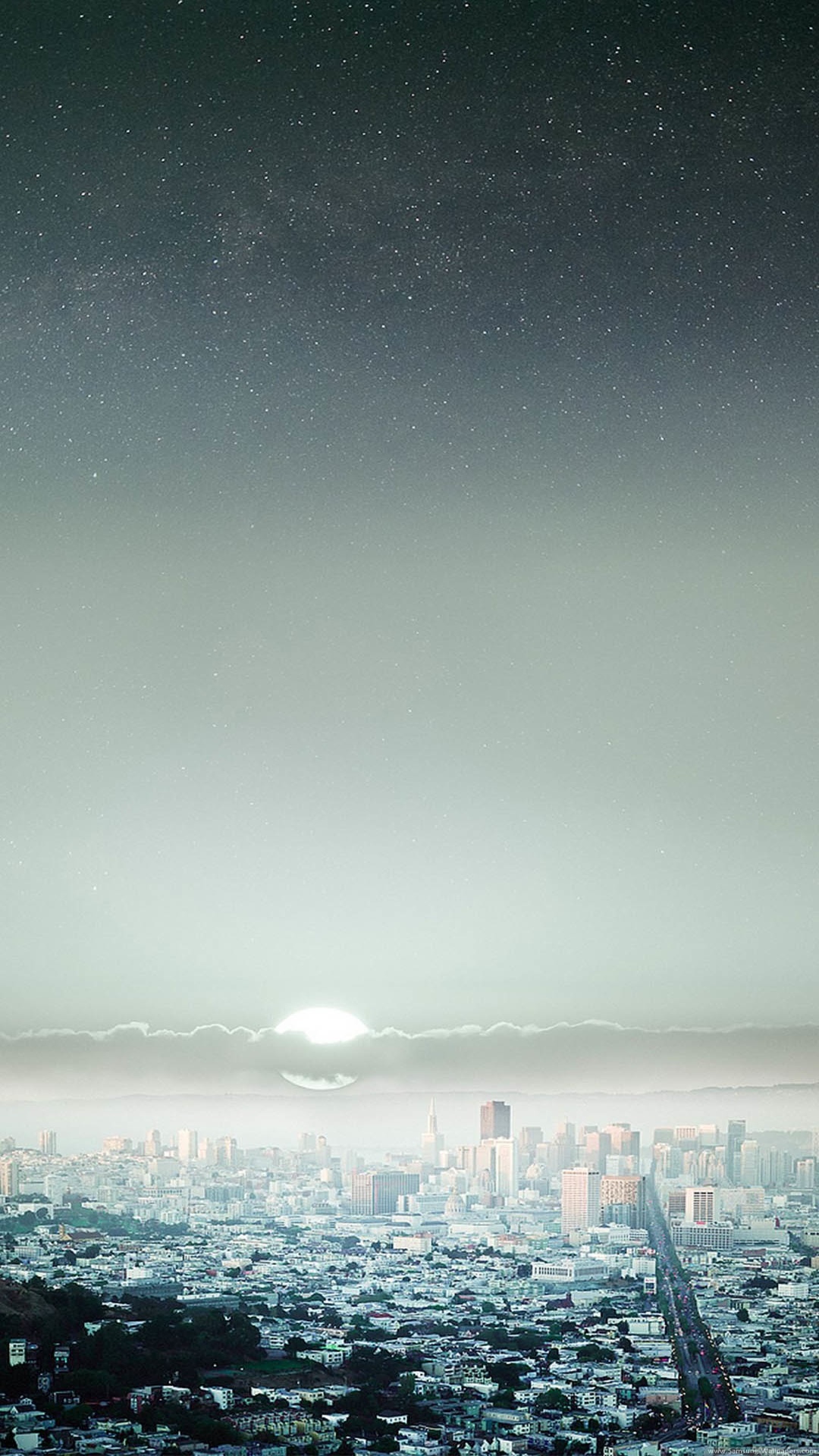 星空夜空大城市