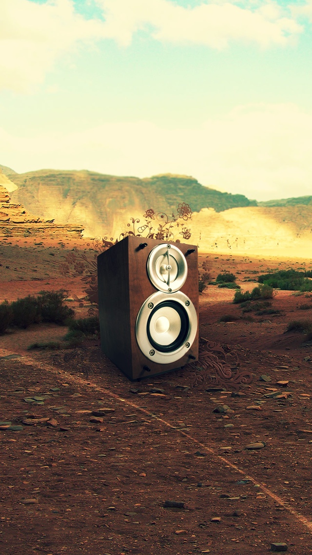 沙漠上的扬声器