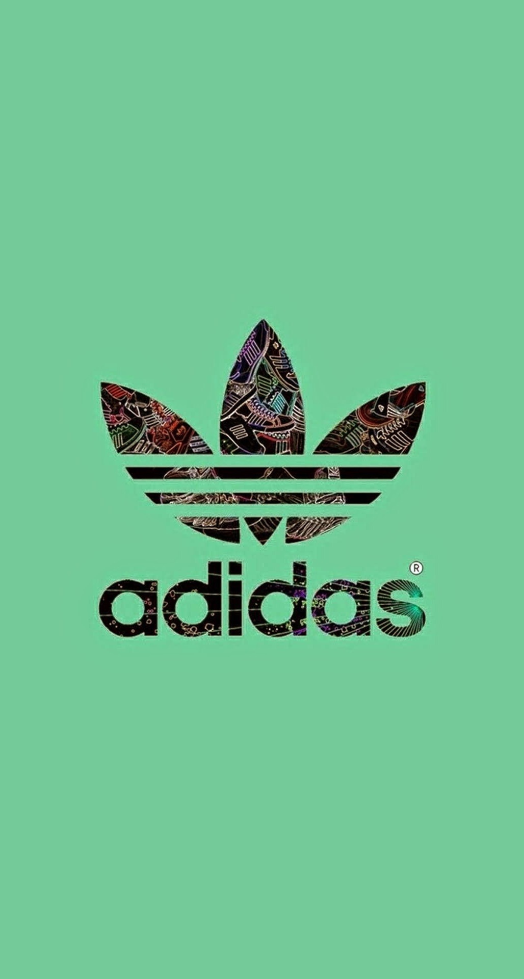 阿迪达斯标志绿色背景
