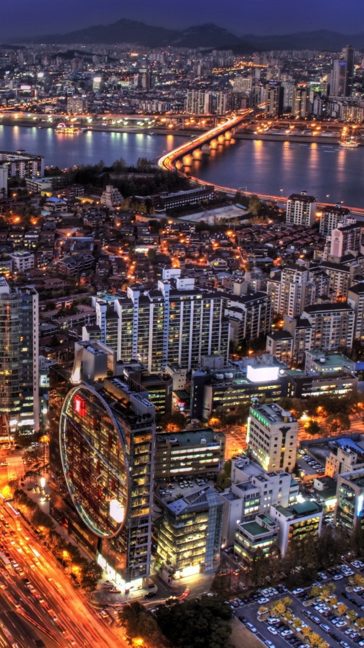 韩国首尔的夜晚