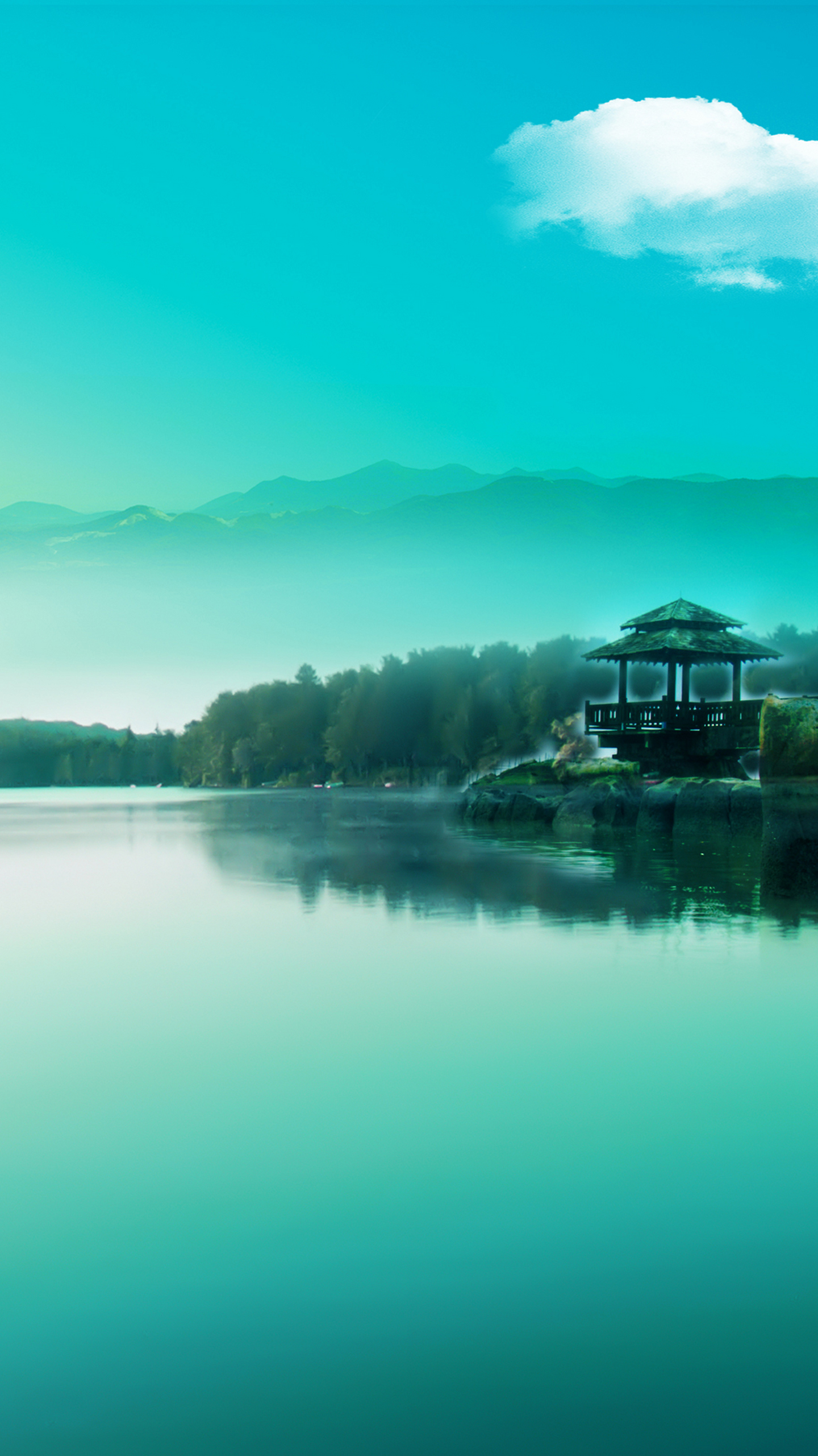 唯美蓝色湖泊