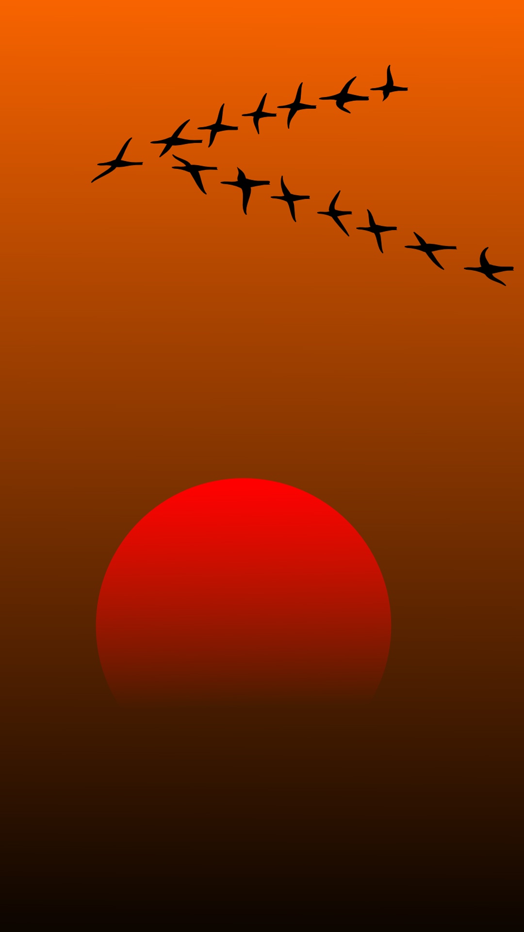 夕阳与大雁