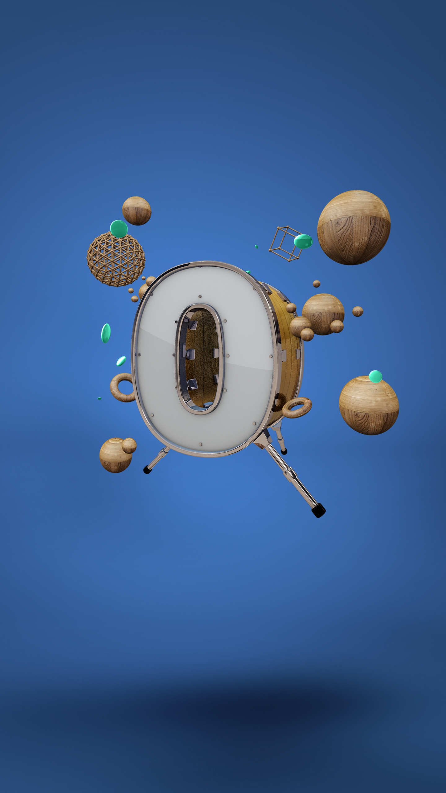  倒计时实木质感创意3D立体数字0