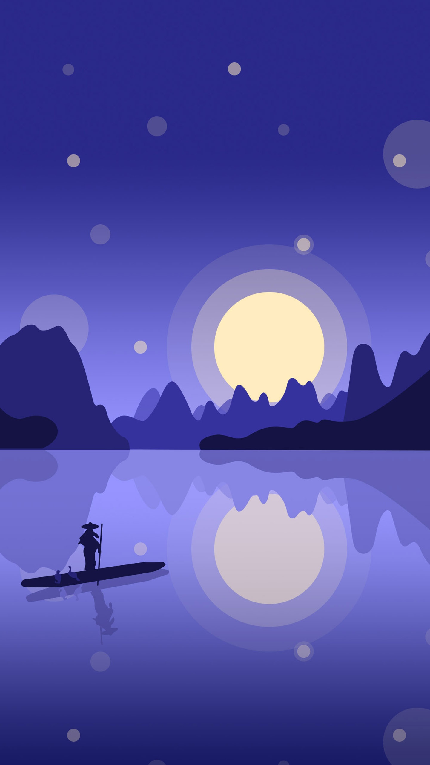 场景渐变山水梦幻插画