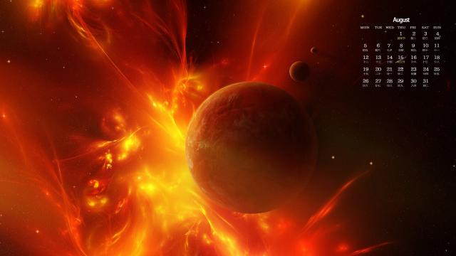 2019年8月绚丽行星日历