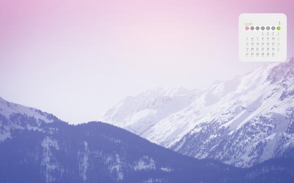 2020年1月国外冰天雪地唯美风光日历