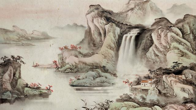 简约中国风水墨丹青画