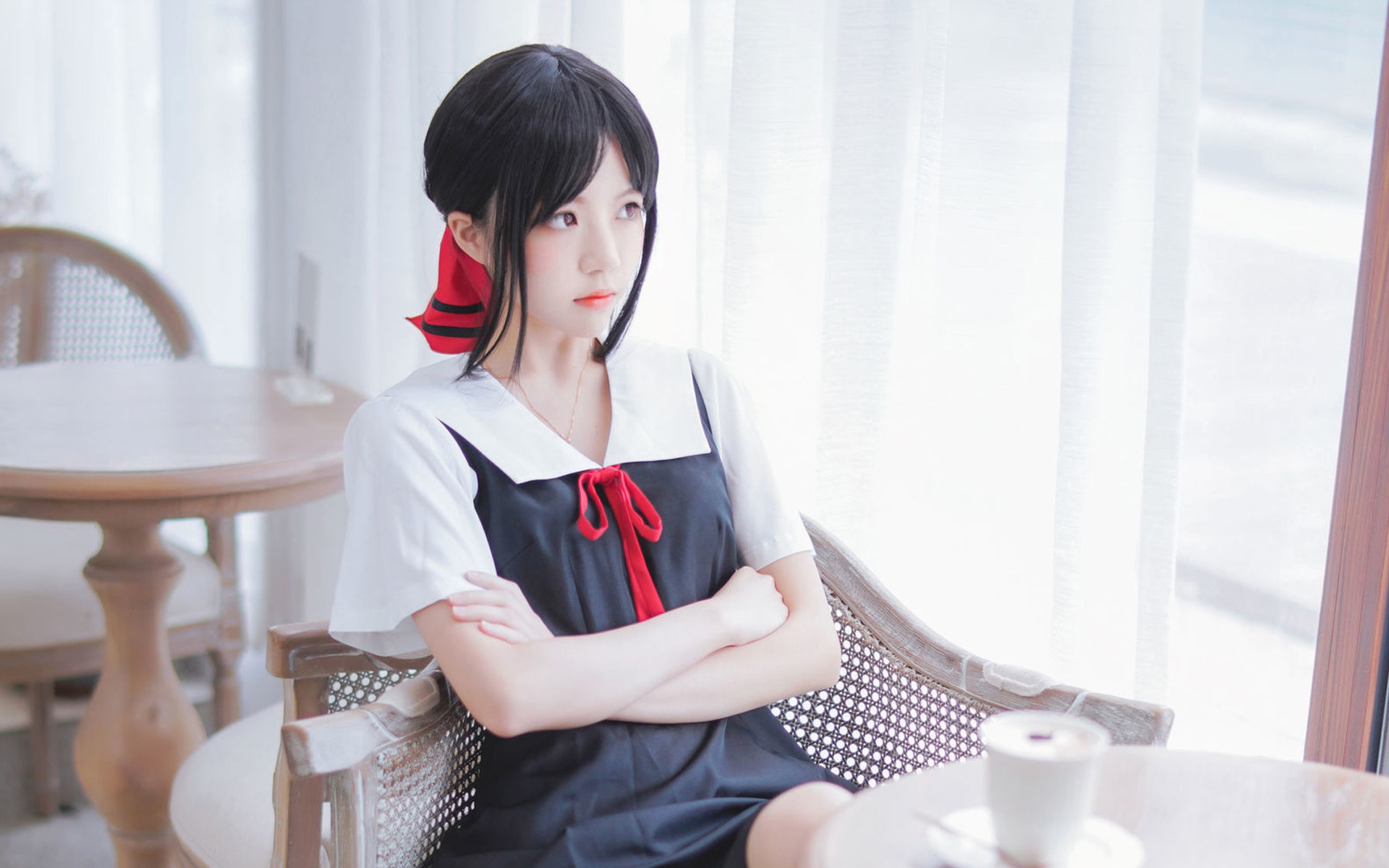 清纯可爱美少女咖啡厅美艳写真