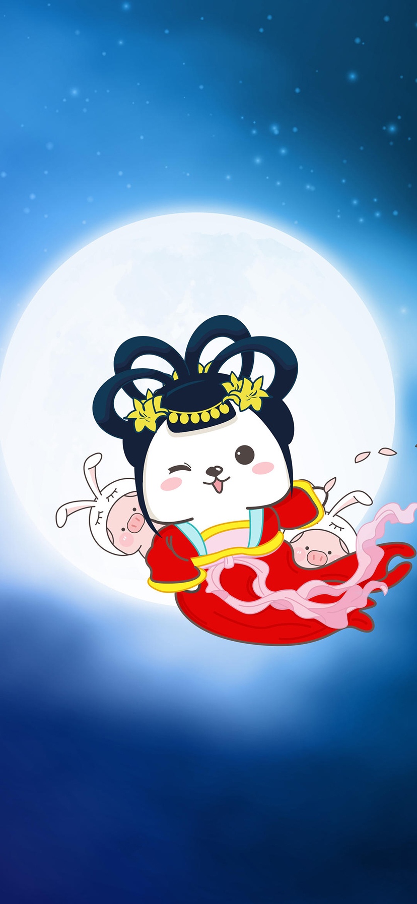 超可爱嫦娥奔月图