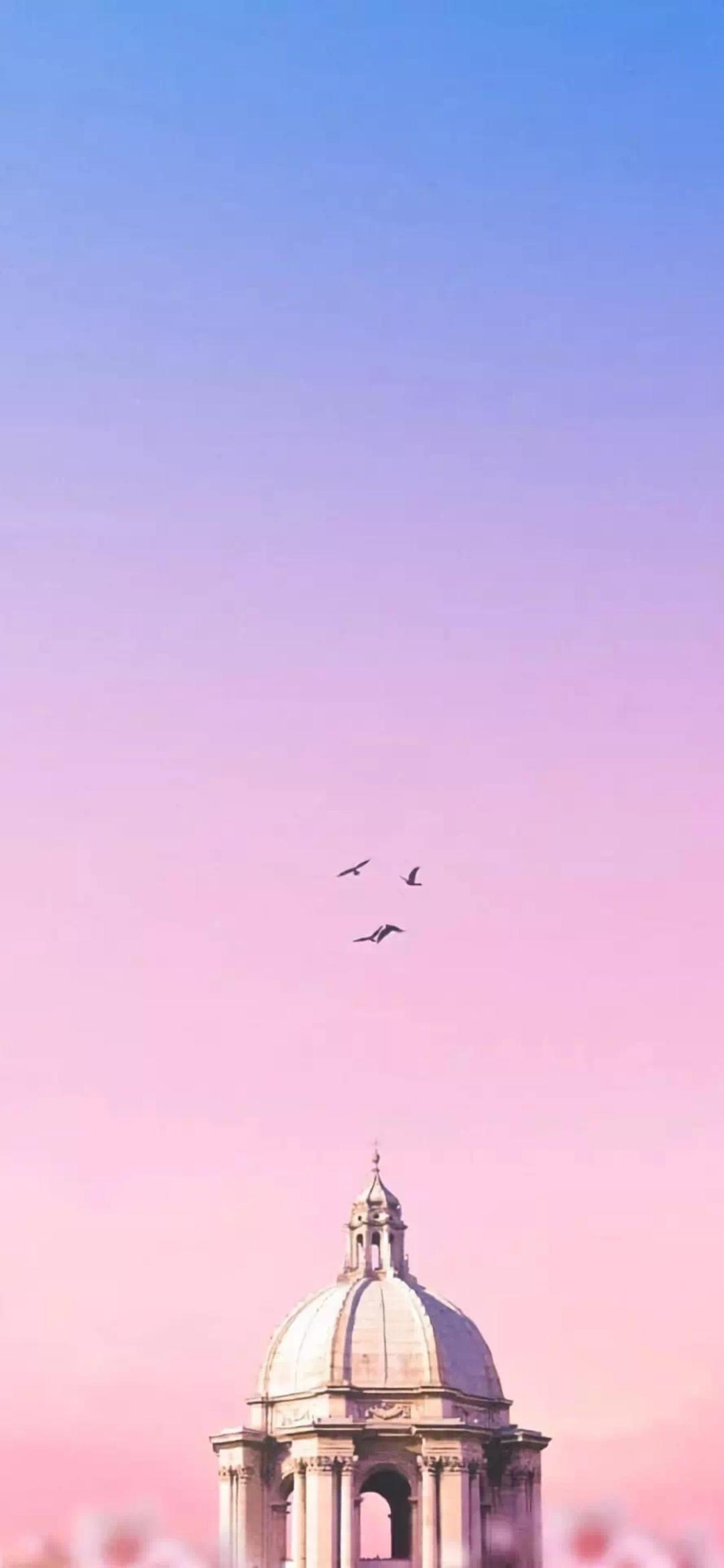 充满少女心的粉色晚霞
