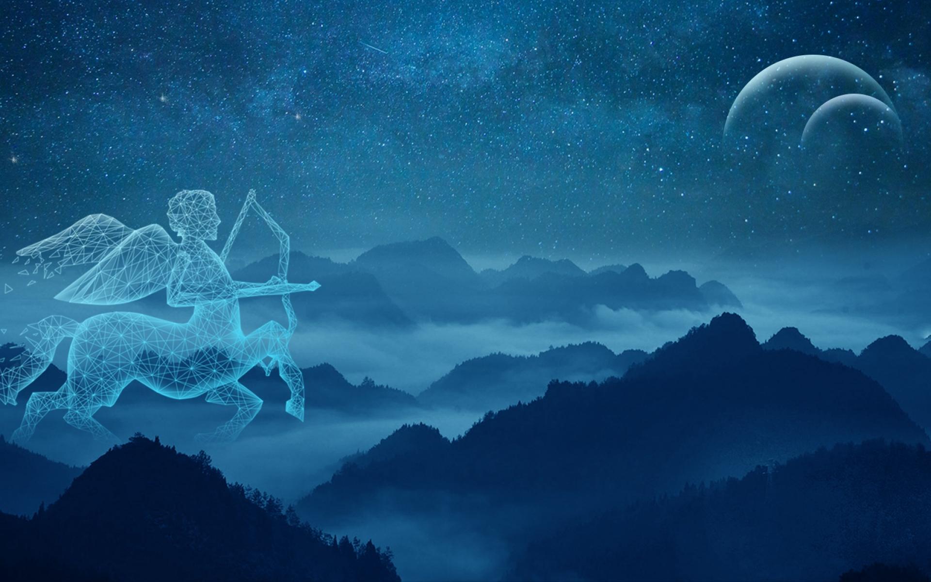 射手座梦幻星空插画