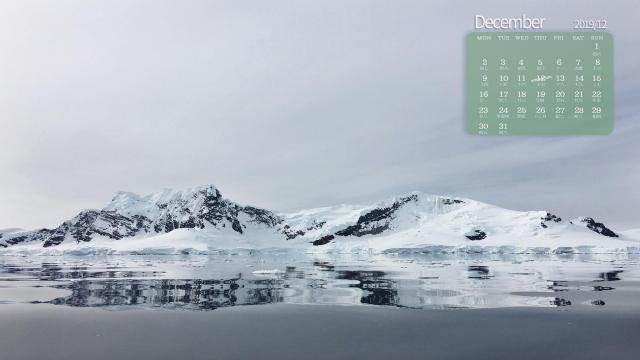 2019年12月冬日雪景日历