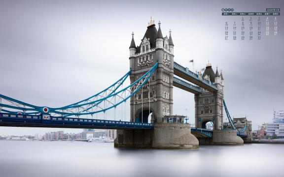 2020年1月英国伦敦大桥风光日历