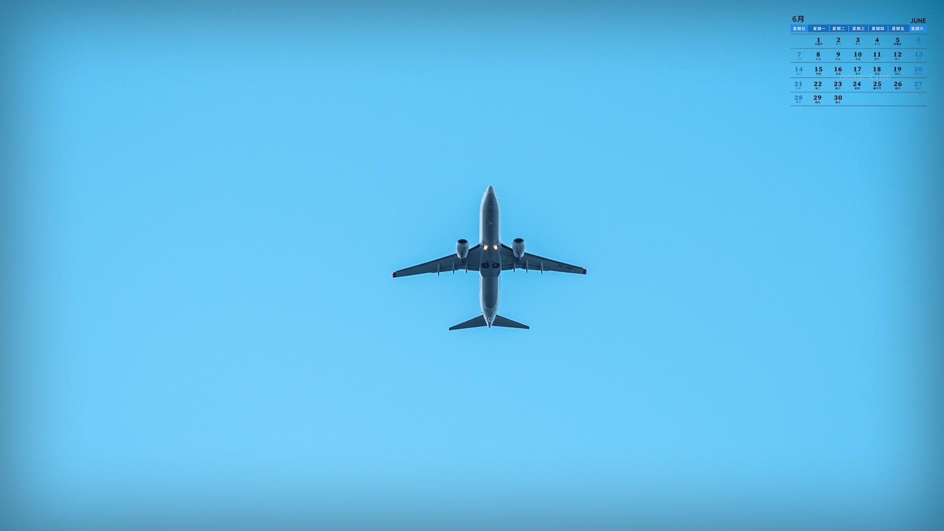 2020年6月清爽的蓝色天空写真日历
