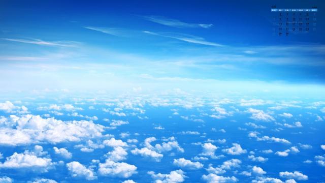 2020年6月清爽的蓝色天空写真日历