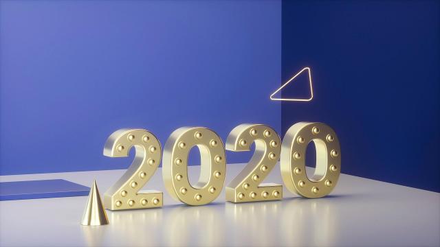 2020鼠年清新个性艺术数字设计