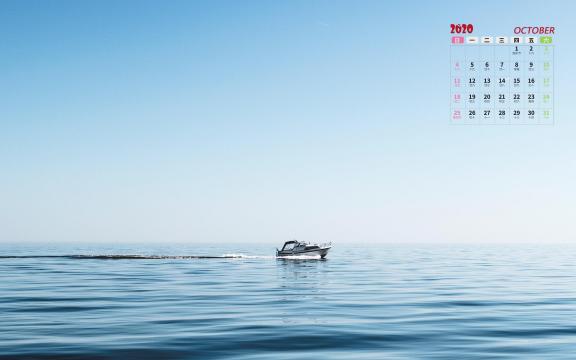 2020年10月浩瀚迷人的海洋写真日历