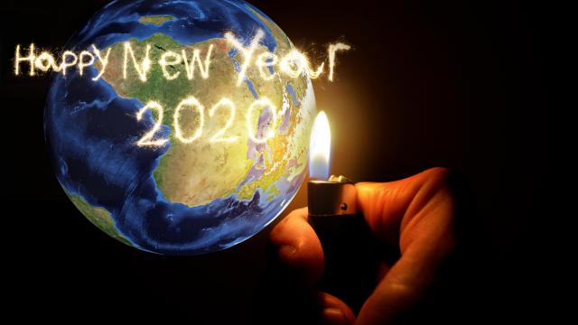 2020新年快乐酷炫烟花艺术字
