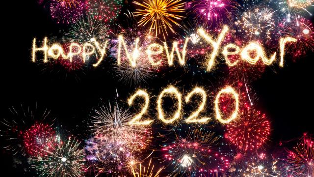 2020新年快乐酷炫烟花艺术字